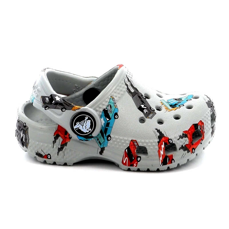 CROCS Παιδικό Σαμπό για Αγόρι Crocs Classic Race Cars Graphics Cg T Ανατομικό Χρώματος Γκρι 210992-1NN