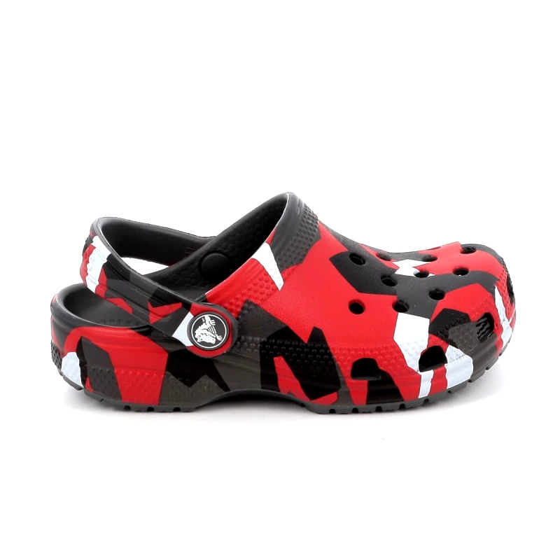 CROCS Παιδικό Σαμπό για Αγόρι Crocs Classic Geo Camo Clog K Ανατομικό Χρώματος Γκρι 211171-0IE