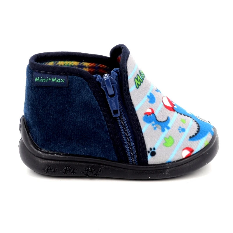 MINIMAX Παιδικό Παντοφλάκι για Αγόρι Mini Max Ανατομικό Χρώματος Μπλε DINO 5