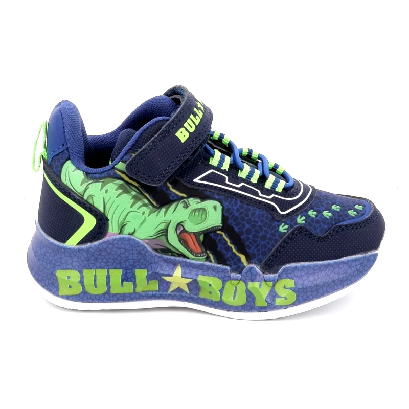 BULL BOYS Παιδικό Αθλητικό Παπούτσι για Αγόρι Bull Boys T-Rex με Φωτάκια Χρώματος Μπλε DNAL5140-BL01