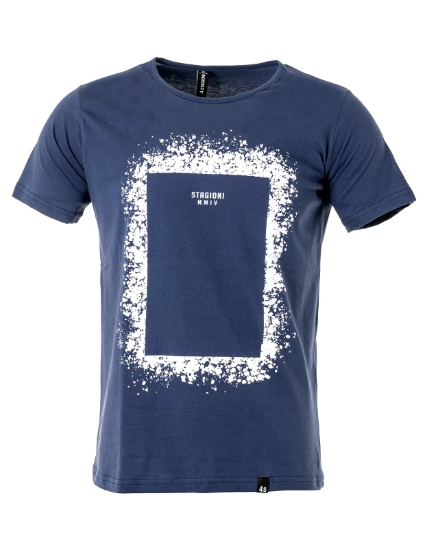 Vactive Ανδρικό t-shirt με στάμπα σε μπλε τζιν χρώμα