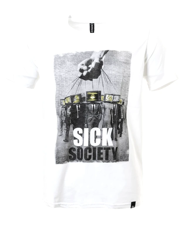Vactive Ανδρικό t-shirt με στάμπα σε λευκό χρώμα