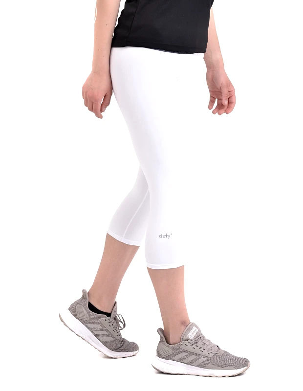 SIXTY DEGREES Γυναικείο κάπρι dry fit gym σε λευκό χρώμα