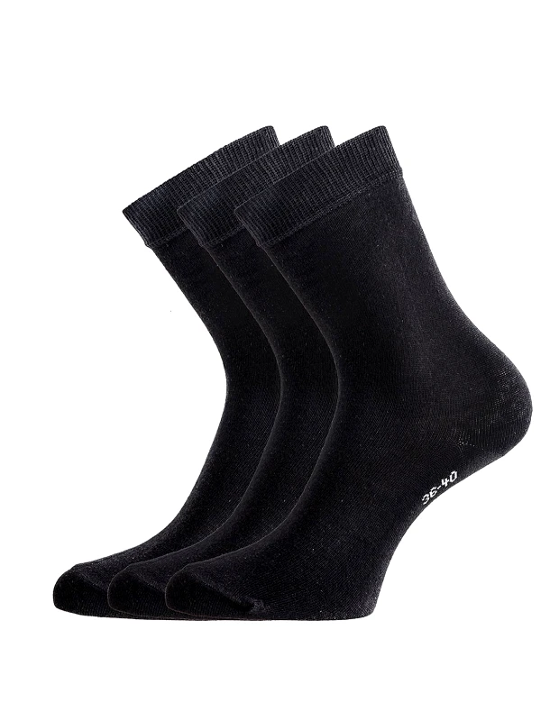 Vactive Βαμβακερή casual κάλτσα 3 pack σε μαύρο χρώμα No 36-40