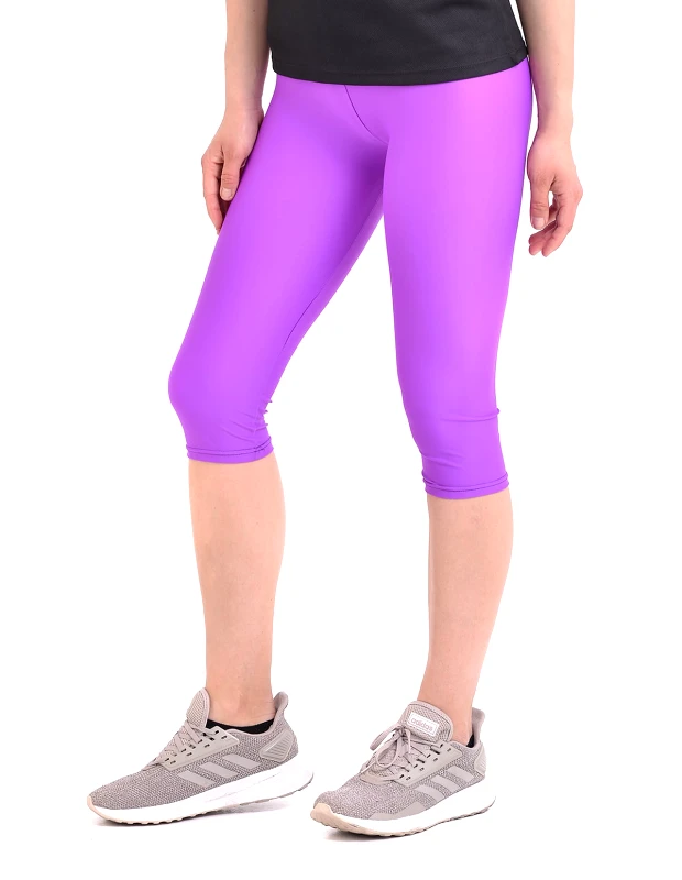 SIXTY DEGREES Γυναικείο αθλητικό κάπρι mat metallic σε μωβ χρώμα