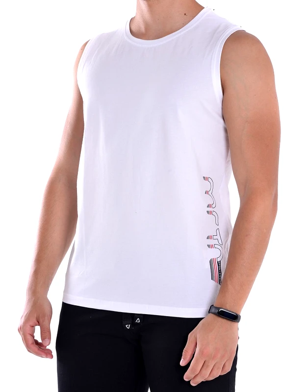Vactive Ανδρικό αμάνικο t-shirt σε λευκό χρώμα