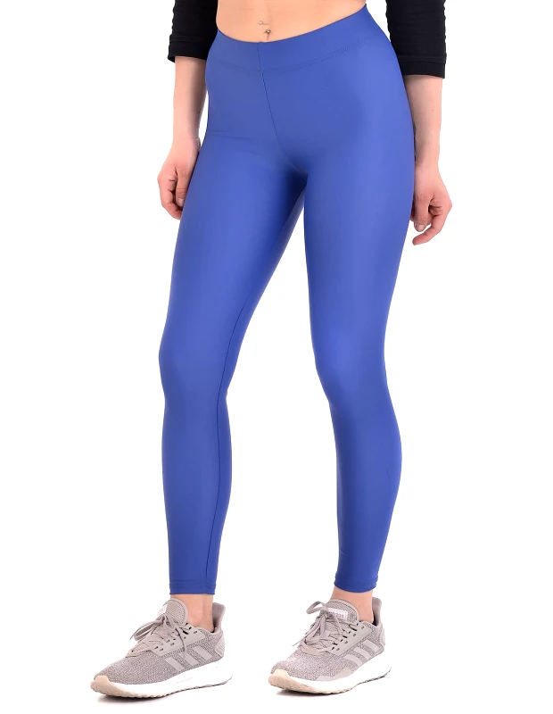 SIXTY DEGREES Γυναικείο αθλητικό κολάν ματ metallic σε μπλε ρουά