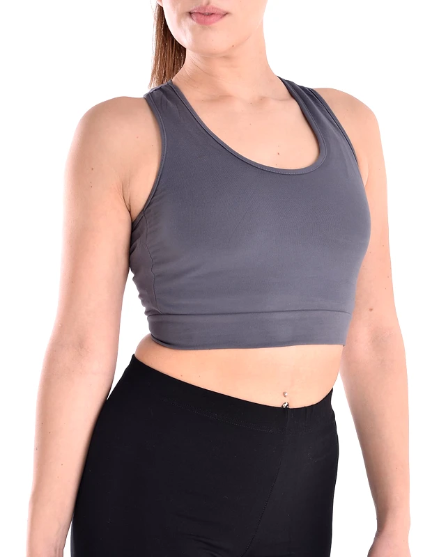 SIXTY DEGREES Γυναικείο αθλητικό dry fit μπουστάκι σε γκρι χρώμα