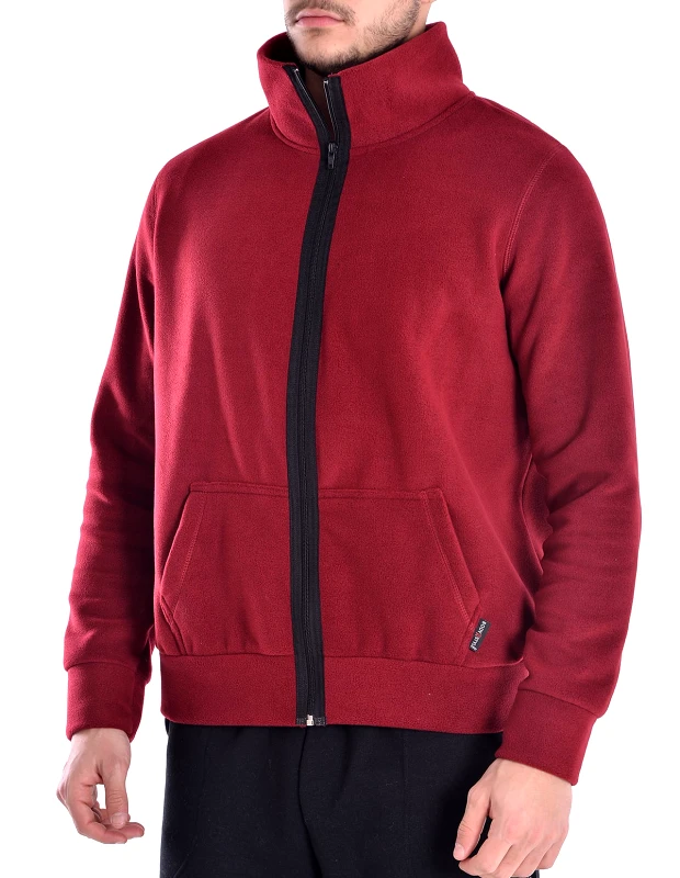 Vactive Ανδρική ζακέτα fleece σε μπορντώ χρώμα