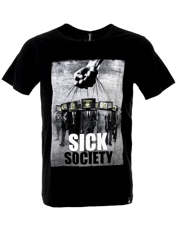 Vactive Ανδρικό t-shirt με στάμπα σε μαύρο χρώμα