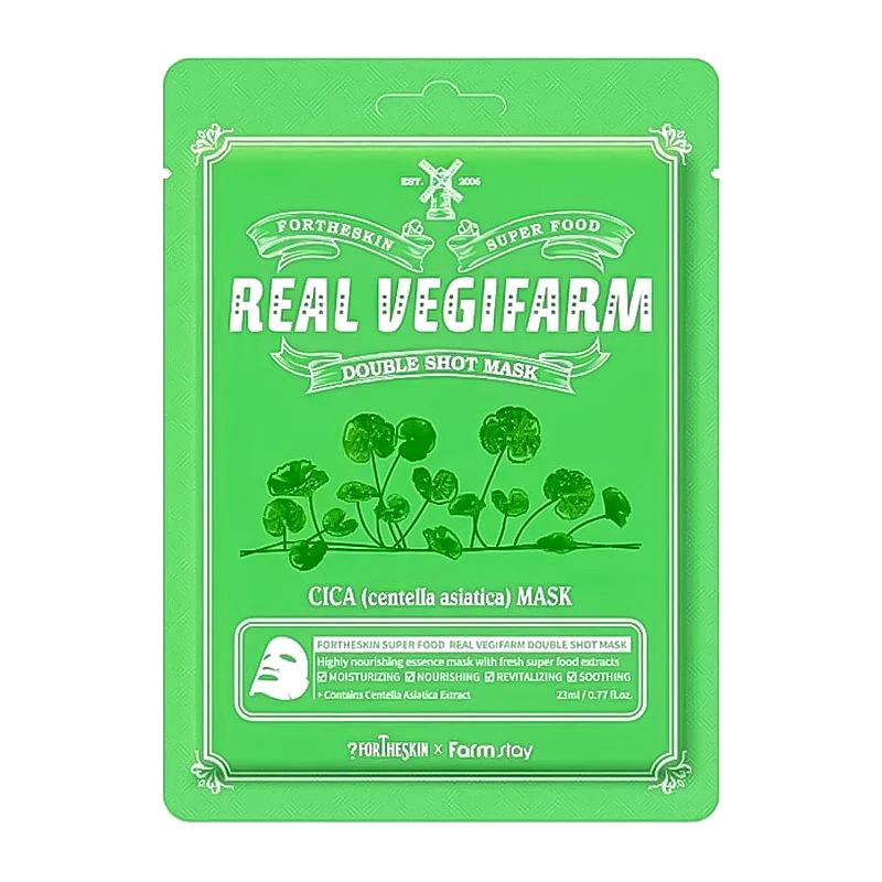 Fortheskin Fortheskin Super Food Real Vegifarm Double Shot Mask Cica 23ml