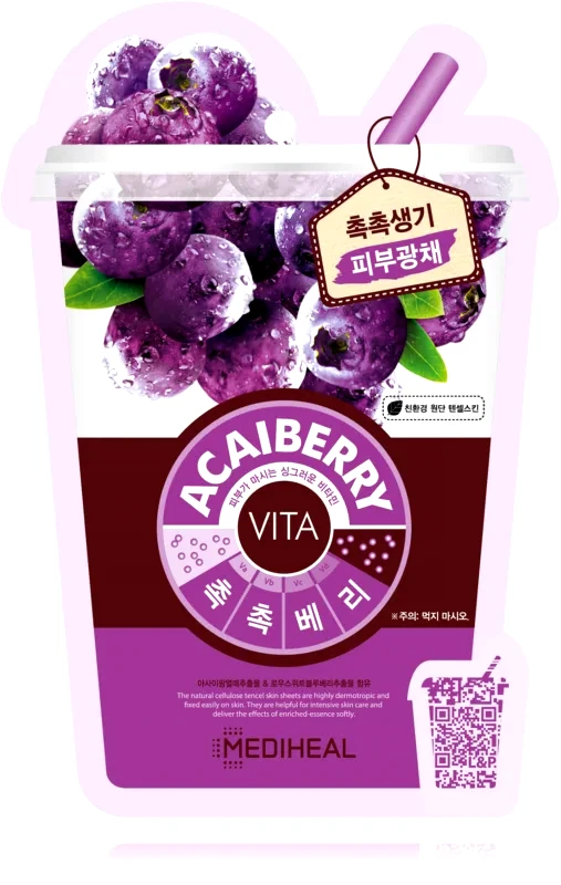 Mediheal Mediheal Acaiberry Vita Mask Μάσκα με ακαι μπέρυ και ενυδατικές ιδιότητες που φωτίζει το δέρμα