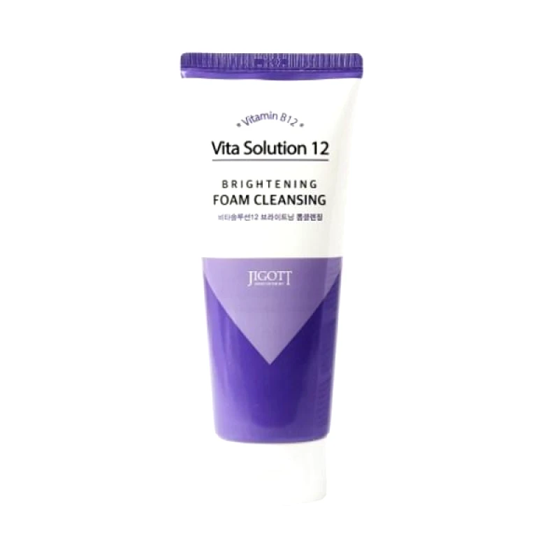 Jigott Jigott Vita Solution 12 Brightening Foam Cleansing Λευκαντικός αφρός καθαρισμού προσώπου 180ml