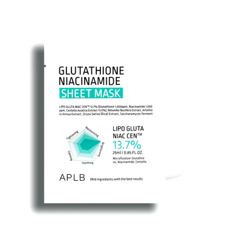 APLB APLB Glutathione Niacinamide Sheet Mask Μάσκα λάμψης και βαθιάς ενυδάτωσης 25ml