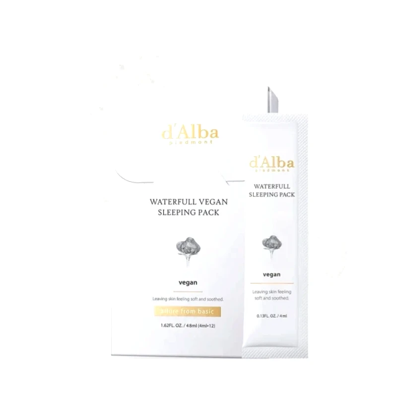 d'Alba D'alba Waterfull Vegan Sleeping Pack Μασκες Νυκτός 4ml, 12τμχ