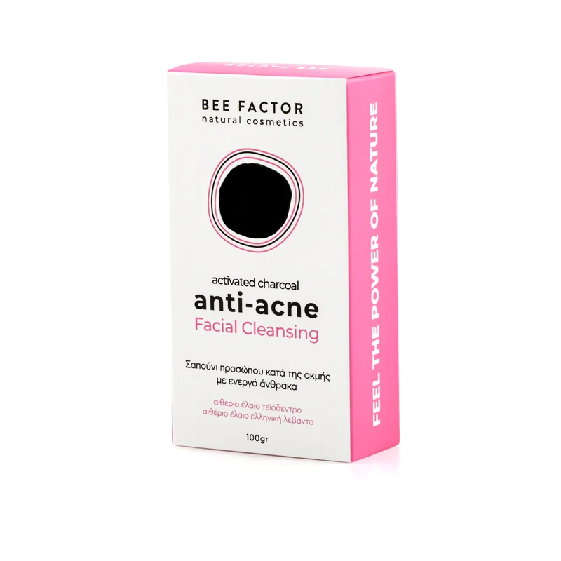 Bee Factor Natural Cosmetics Bee Factor Σαπούνι Detox Κατά Της Ακμής & Λιπαρότητας Με Ενεργό Άνθρακα 100gr