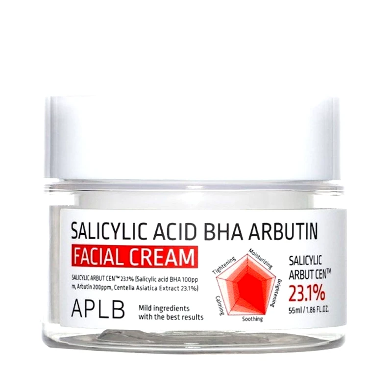 APLB APLB Salicylic Acid BHA Arbutin Facial Cream - Ενυδατική κρέμα για καθαρή, ομοιόμορφη επιδερμίδα 55ml
