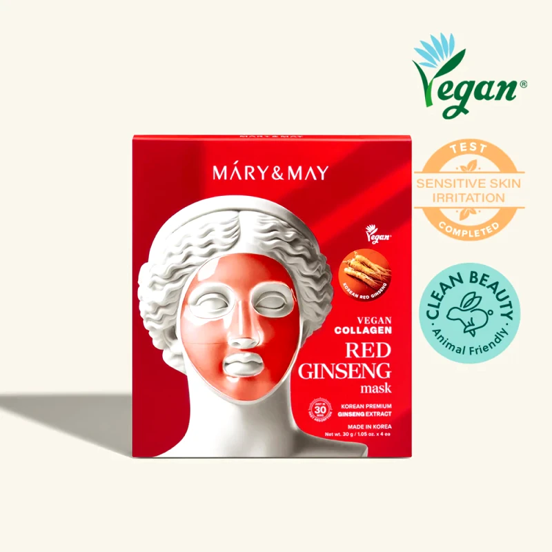 Mary &amp; May Mary & May – Vegan Collagen Red Ginseng Mask – 30g