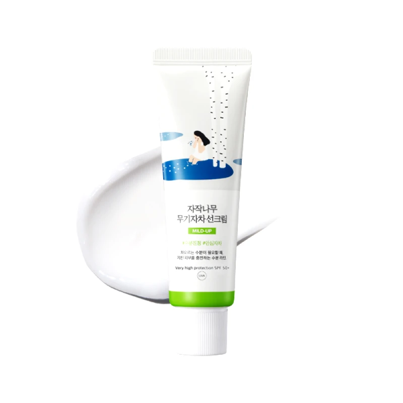 Round Lab Round Lab Birch Juice Moisturizing Mild Up Sunscreen φυσικό αντηλιακό ειδικά σχεδιασμένο για τα πιο ευαίσθητα δέρματα 50ml