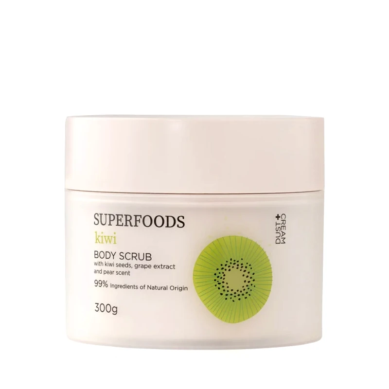 DUST+CREAM SCRUB ΣΩΜΑΤΟΣ SUPERFOODS ΜΕ ΕΚΧΥΛΙΣΜΑ ΣΤΑΦΥΛΙ ΚΟΚΚΟΥΣ ΣΠΟΡΩΝ ΑΚΤΙΝΙΔΙΟΥ ΚΑΙ ΑΡΩΜΑ ΑΧΛΑΔΙ 300GR