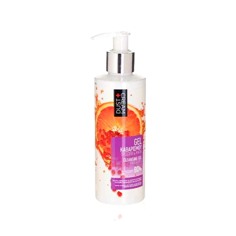 DUST+CREAM GEL ΚΑΘΑΡΙΣΜΟΥ ΠΡΟΣΩΠΟΥ ΜΕ ΟΡΓΑΝΙΚΟ ΑΠΟΣΤΑΓΜΑ ΑΠΟ ΑΝΘΗ ΠΟΡΤΟΚΑΛΙΑΣ ΚΑΙ ΧΥΜΟ ΡΟΔΙΟΥ 200 ML