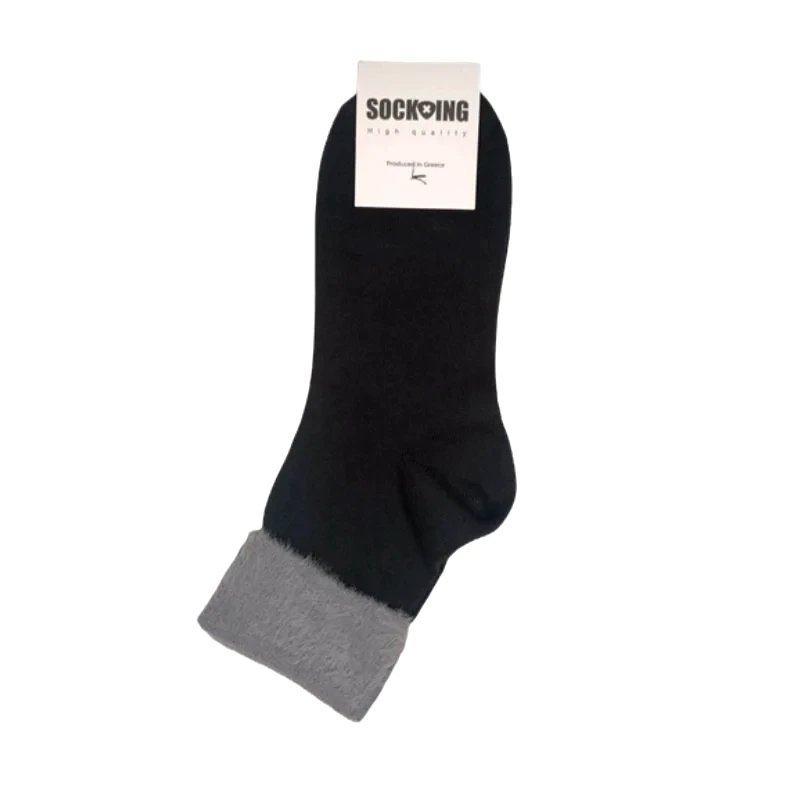Sock-Ing Γυναικεία κάλτσα με σχέδιο γούνα στο τελείωμα | 5075 ΓΚΡΙ