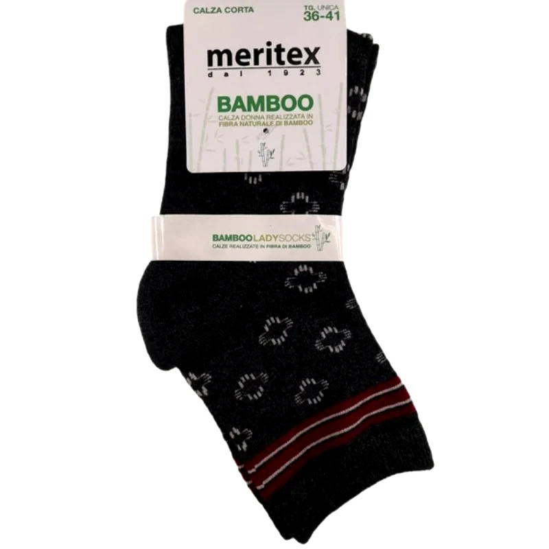 MERITEX Γυναικεία κάλτσα ημίκοντη bamboo | 3106 ΓΚΡΙ ΣΚΟΥΡΟ