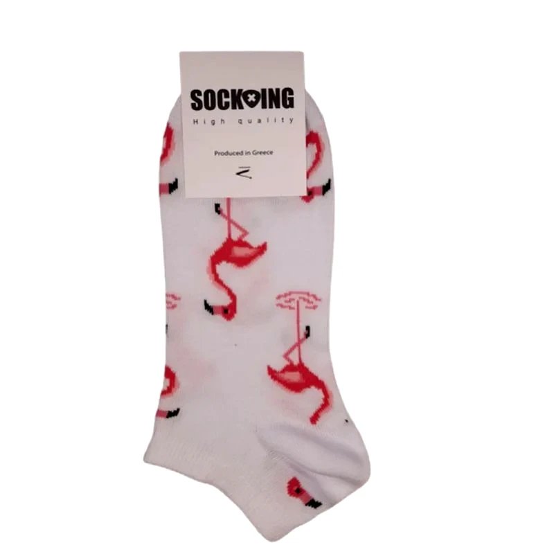 Sock-Ing Τερλίκι κάλτσα Γυναικεία με σχέδιο Flamingo | S80420 ΛΕΥΚΟ