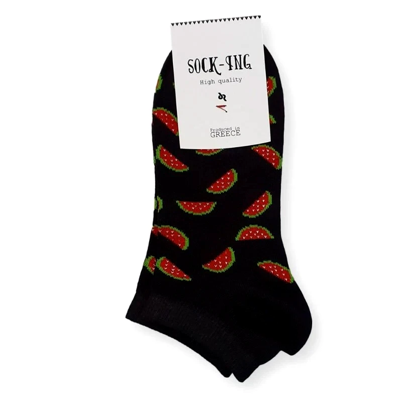 Sock-Ing Τερλίκι κάλτσα Γυναικεία με σχέδιο καρπούζι | 80520 ΜΑΥΡΟ