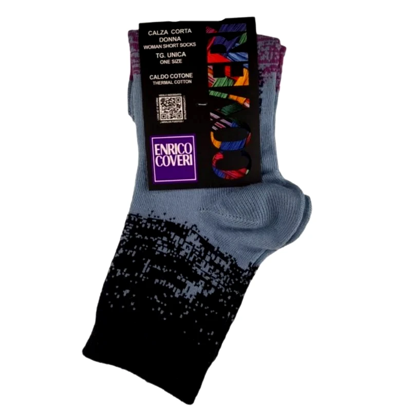ENRICO COVERI Γυναικεία κάλτσα ημίκοντη τρίχρωμη | 3ASS ΡΑΦ