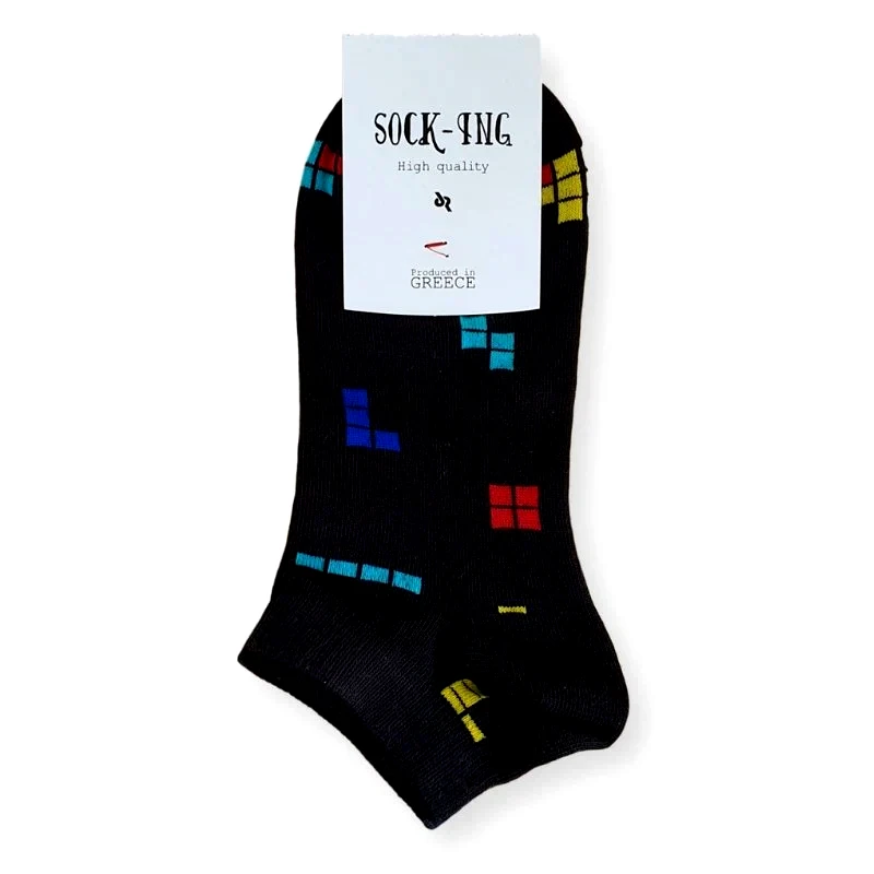 Sock-Ing Τερλίκι κάλτσα Γυναικεία με σχέδιο Tetris | 1121 ΜΑΥΡΟ