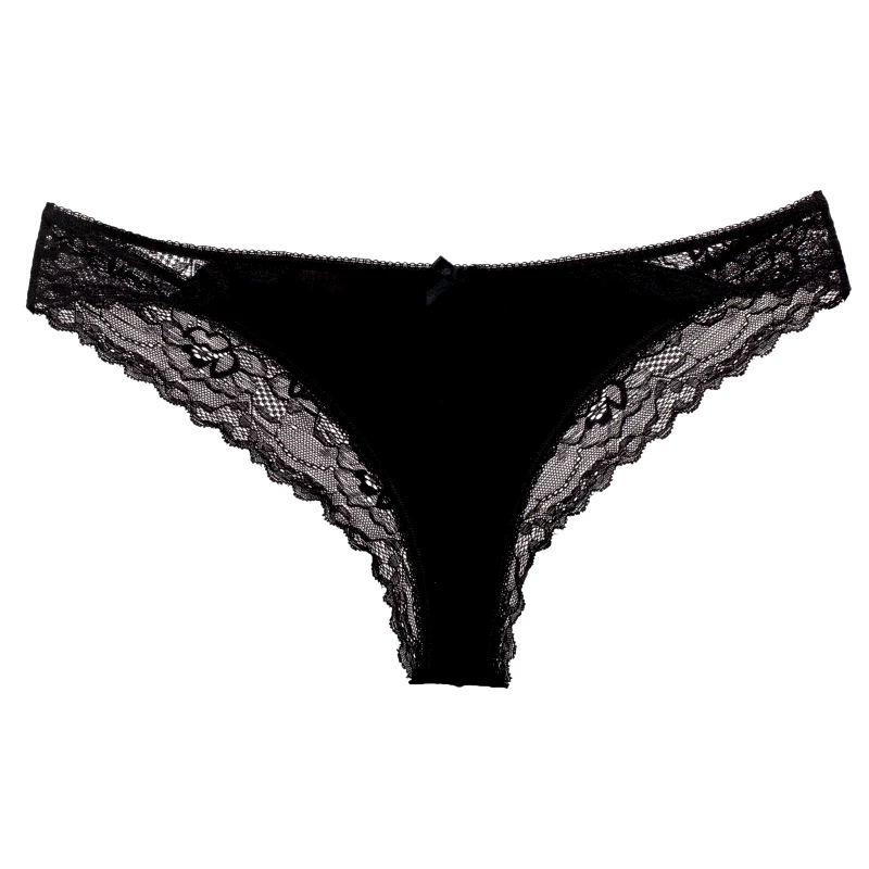 DREAMS Brazilian Slip χαμηλόμεσο με ελαστική δαντέλα | 661 ΜΑΥΡΟ
