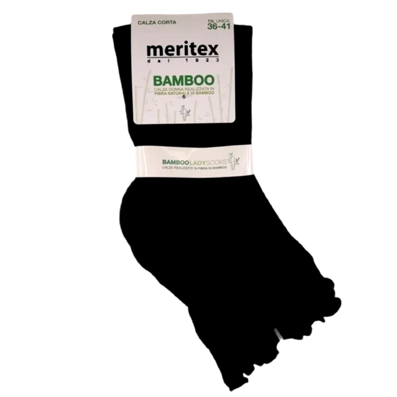 MERITEX Γυναικεία κάλτσα ημίκοντη bamboo | 3101 ΜΑΥΡΟ