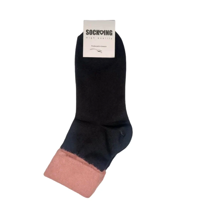 Sock-Ing Γυναικεία κάλτσα με σχέδιο γούνα στο τελείωμα | 5075 ΡΟΖ