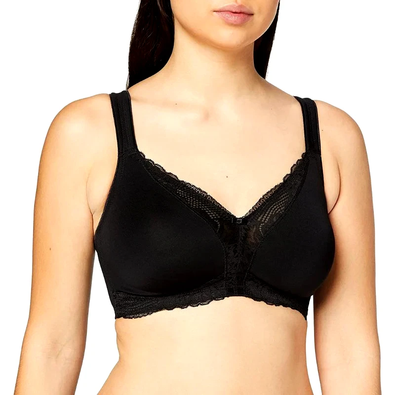 TRIUMPH Σουτιέν χωρίς μπανέλα | Modern Lace + Cotton N ΜΑΥΡΟ