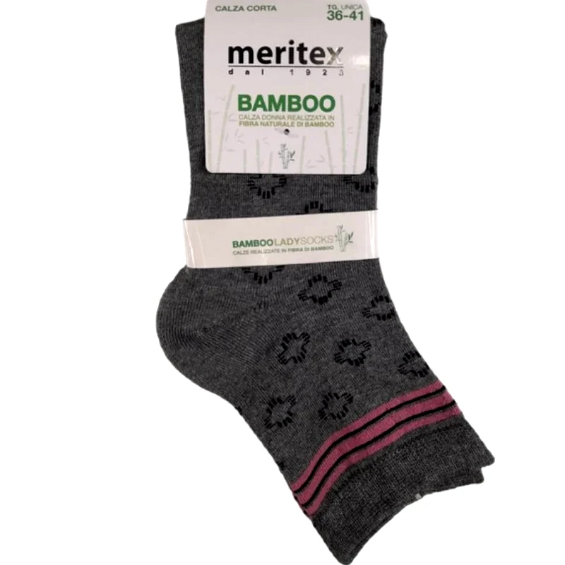 MERITEX Γυναικεία κάλτσα ημίκοντη bamboo | 3106 ΓΚΡΙ