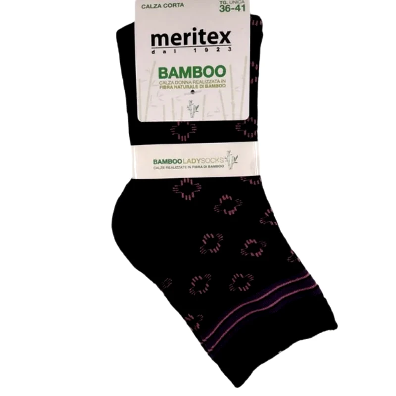 MERITEX Γυναικεία κάλτσα ημίκοντη bamboo | 3106 ΜΑΥΡΟ