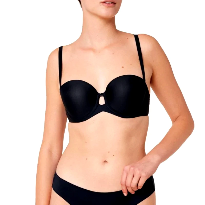 TRIUMPH Σουτιέν Strapless με ενίσχυση & μπανέλα | Pure Micro WDP ΜΑΥΡΟ