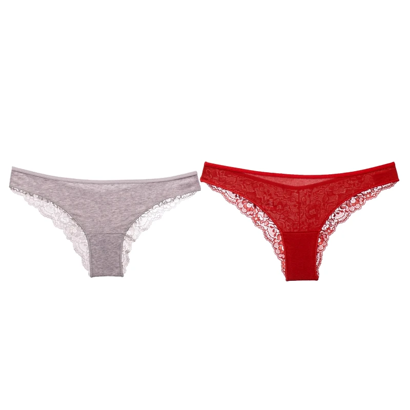 COTONELLA Δυάδα Brazil Slip με δαντέλα | GD284 - E211 ΓΚΡΙ ΜΕΛΑΝΖΕ-ΕΚΑΙ