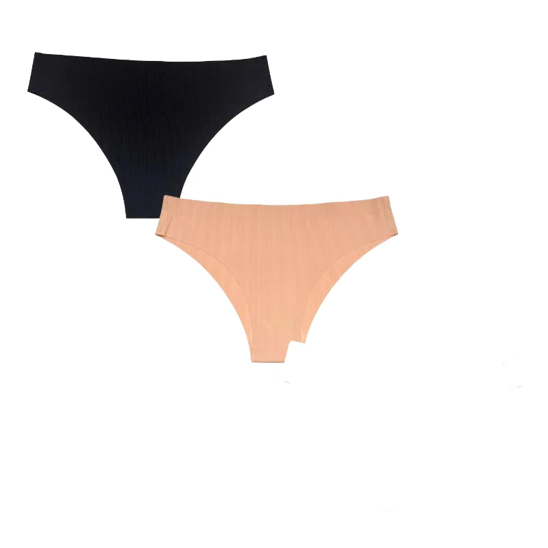 NUDS 3αδα slip rib χωρίς ραφές (Μαύρο, Λευκό, Σομόν) ΠΟΛΥΧΡΩΜΟ