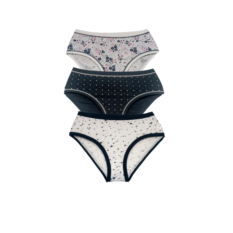 COTONELLA Τριάδα μιντι σλιπ με σχέδιο | 3363-E503 ΜΕ ΣΧΕΔΙΟ