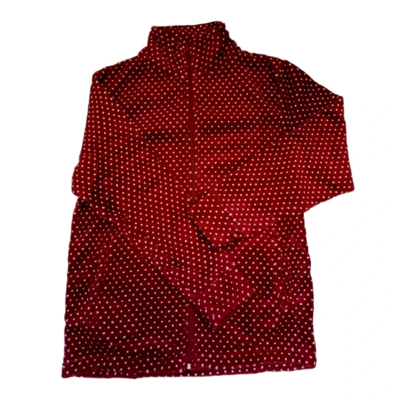 KARELPIU Πιτζάμα Φλις σε στυλ ζακέτας | KF1226 ΜΠΟΡΝΤΟ