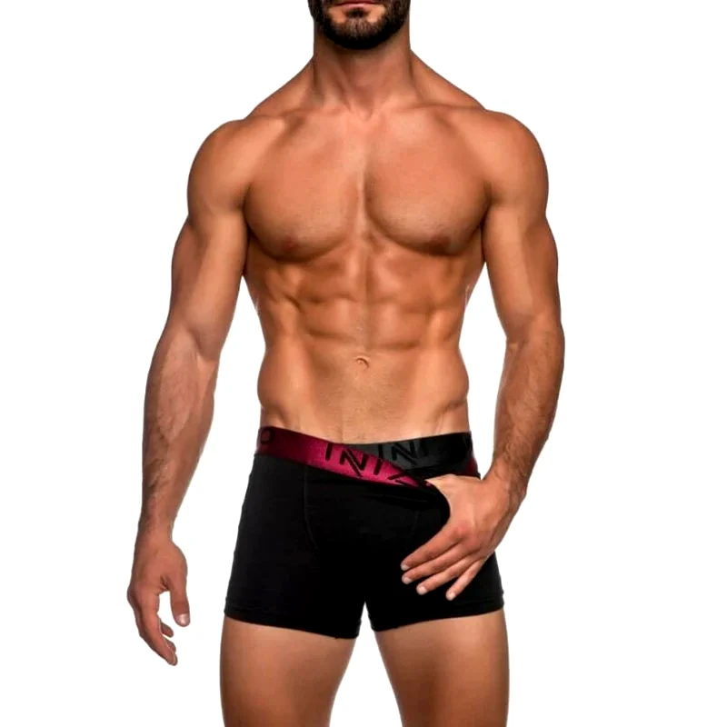 INIZIO Ανδρικό Boxer με εξωτερικό Μεταλλιζέ λάστιχο 2τμχ | 4400-7 ΜΑΥΡΟ/ΜΑΥΡΟ-ΜΑΥΡΟ/ΜΠΟΡΝΤΟ