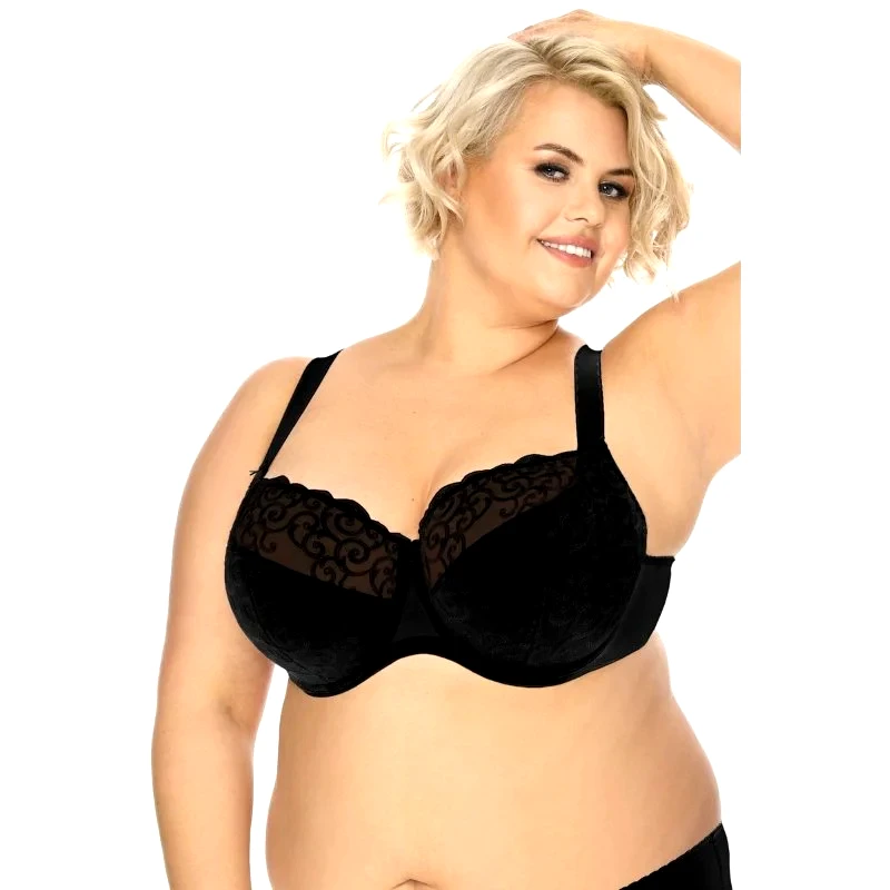 GAIA Σουτιέν MAXI με μπανέλα και ημι-επένδυση | BS 899 ΜΑΥΡΟ