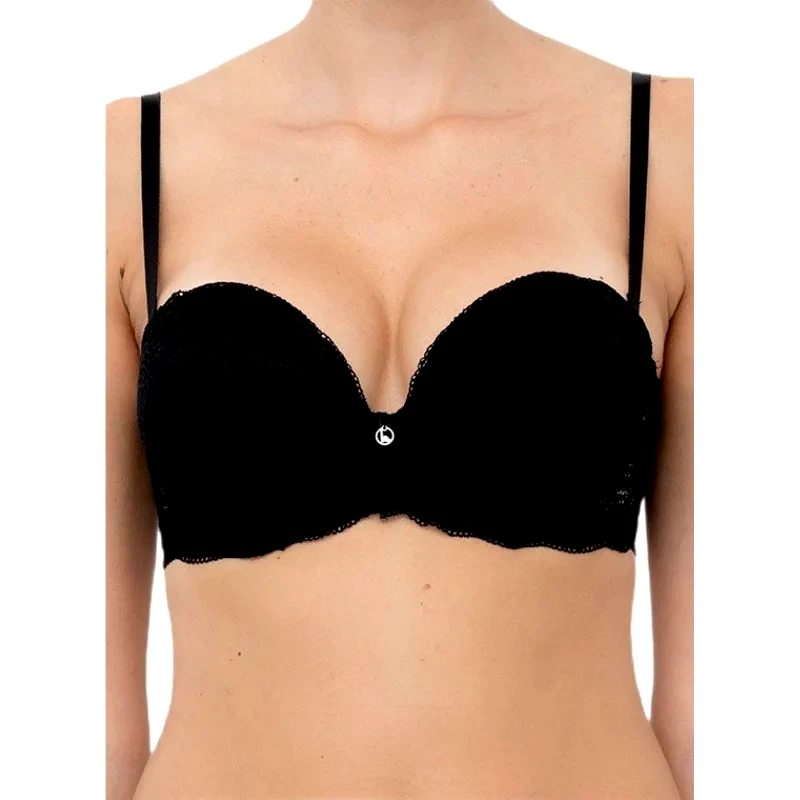 LORMAR Στράπλες Super Push-Up | Extra Pizzo ΜΑΥΡΟ