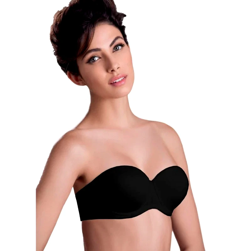 LEILIEVE Σουτιέν στράπλες με επένδυση | Elegance 6004 Leilieve ΜΑΥΡΟ