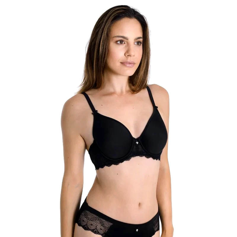 SASSA Σουτιέν με μπανέλα & φλοράλ δαντέλα | SA28358 ΜΑΥΡΟ