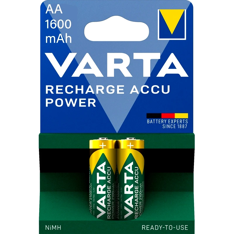 Varta Varta Μπαταρίες Επαναφορτιζόμενες 2xAA 1600Mah (125370)
