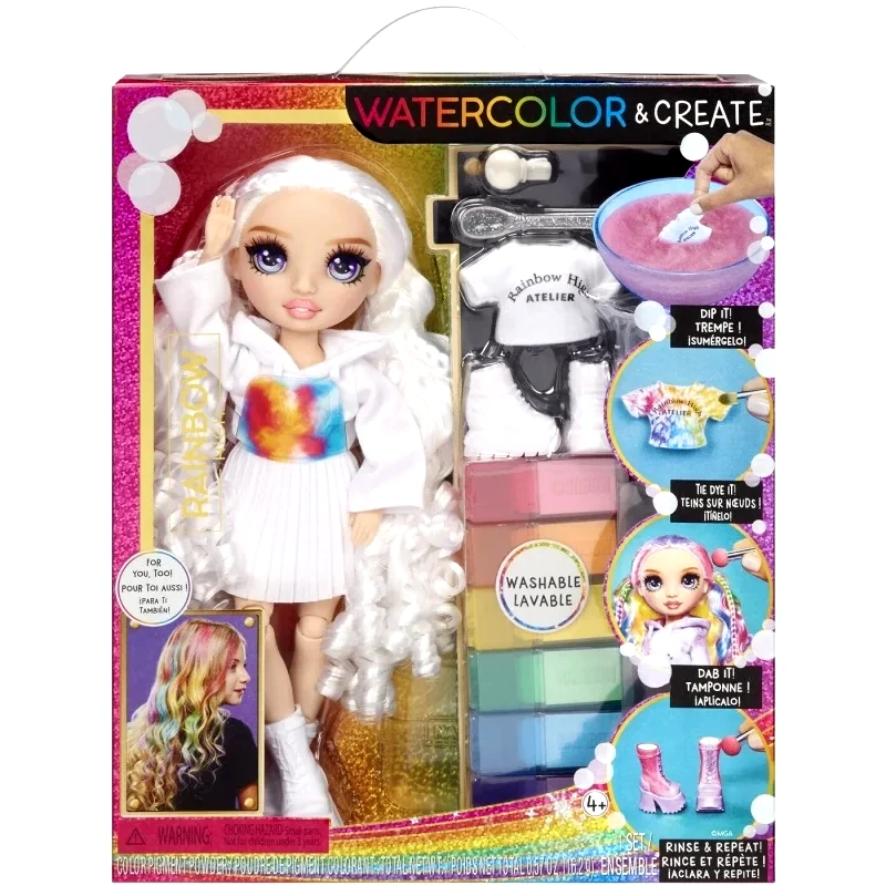 Rainbow High Rainbow High Κούκλα Σετ Ζωγραφίζω Tie Dye Μωβ Μάτια (507581-EUC)