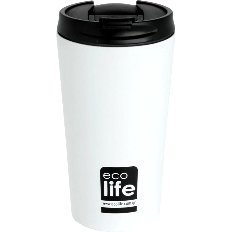 Ecolife Παγουρι Eco Life Coffe Θερμος 370Ml White Thermos (33-BO-4103)